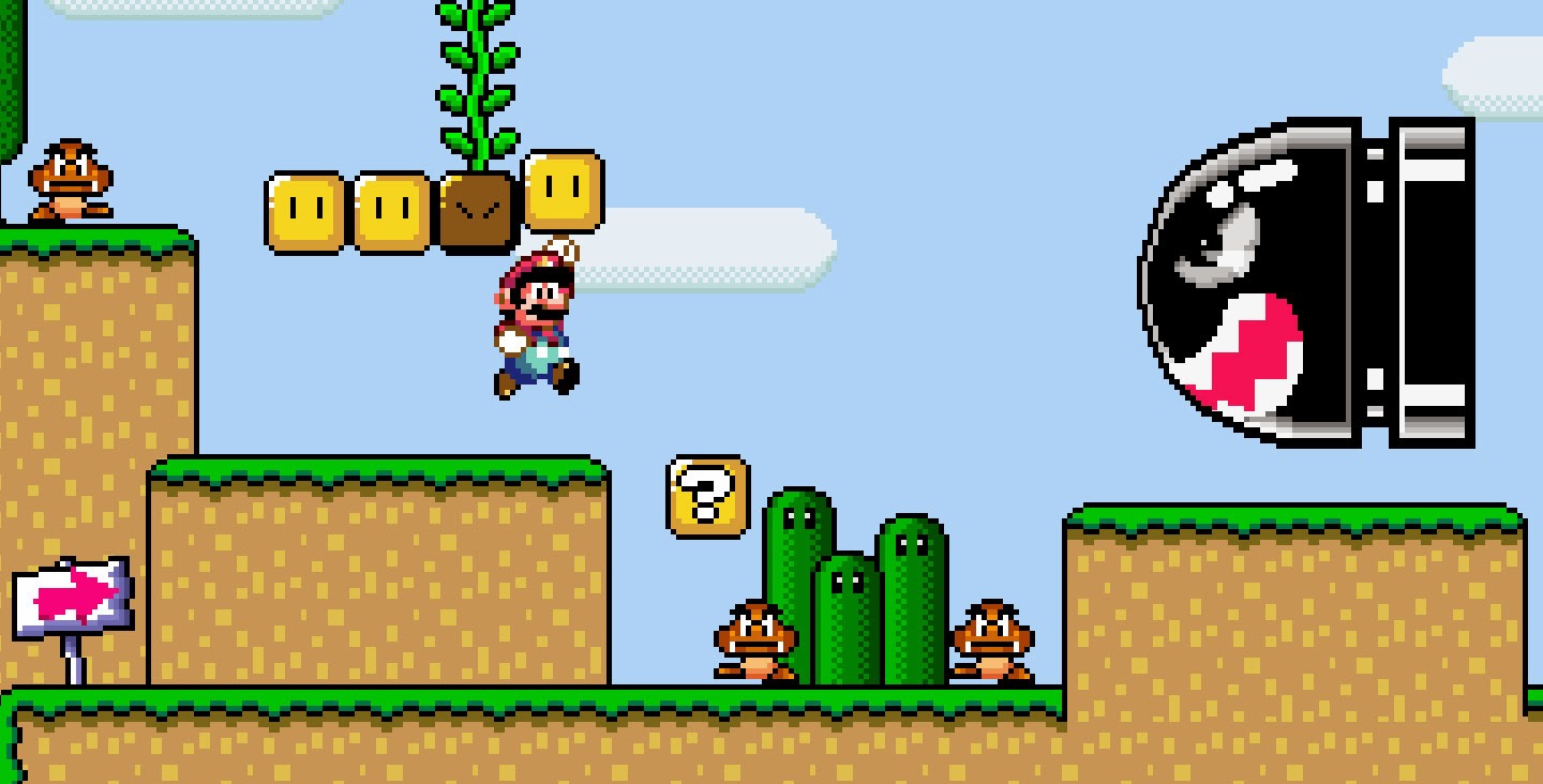 Brasileiro zerando o jogo de plataforma Super Mario World em