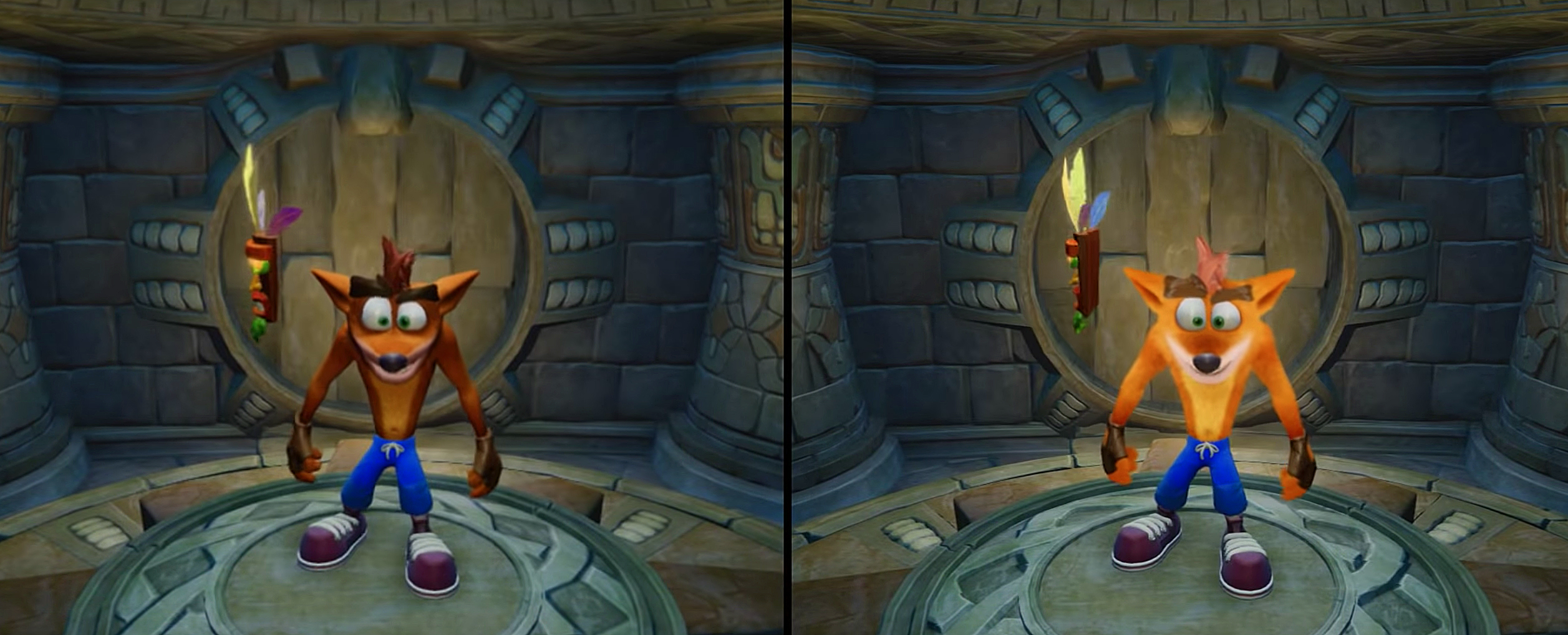Crash Bandicoot Comparación gráfica: PS1 vs. PS4 Pro